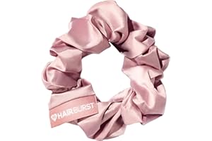 HAIR BURST Luxurious Vegan Satin Hair Scrunchie — Scrunchies for Damage-Free Styling, Gentle on Thick Hair, Prevent Breakage, Crease-Free Hold, Soft Fabric Reduces Tension Headaches
