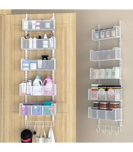 12.3 Inch Smalle Breedte VyGrow Over-de-Deur Voorraadkast Organizer - 8 Laags Met Verstelbare Manden, Zwart, Voor Keuken Of Berging Zwart Smal Rek 12.3 Inch