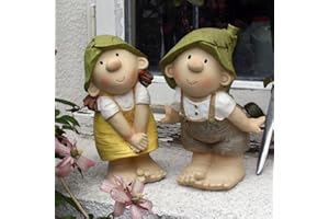 FHFY GARDEN Elfes Lilly et Len, ornement de jardin, nains de jardin, jardin, fées, trolls, gnomes Standing 1