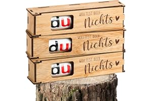 BOFUNX 3pcs Nichts Geschenk - Du wolltest doch nichts Holz Geschenkbox Nichts Geburtstagsgeschenk Lustige Nichts Nix Geschenkbox für Jugendweihe Reisen Urlaub Hochzeit Geburtstag Frauen Männer