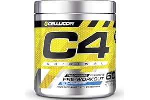 CELLUCOR C4 Original - Pre-Workout-Booster - Getränkepulver für Energy Drink | 150 mg Koffein + Beta-Alanin + Kreatin-Monohydrat (Icy Blue Razz (Himbeere), 60 Portionen)