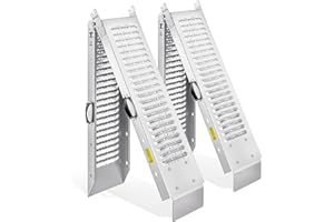 MONZANA® 2x Foldable Heavy Duty Loading Ramps 171x23x4.5cm | Galvanised Steel Non Slip Perforated Surface | 400kg Capacity | Folding Motorbike Access Ramp ATV Quad Motorcycle Lawnmower Scooter