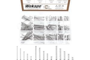 Wokape 240Pcs Kit di molle a compressione assortite in 15 misure, mini molle di prolunga in acciaio inox per riparazioni di negozi e case