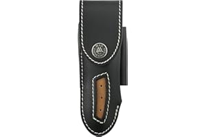 Max Capdebarthes 49312 Etui « T » Cuir Noir, Port horiz/verti pour modèles « Le Thiers » et Laguiole jusqu'à 12 cm de Manche.