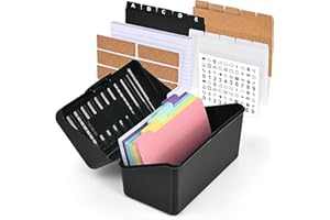‎VEESUN VEESUN Karteikarten Box mit Karteikarten 260 pcs: Groß Karteikartenbox mit 230 Karteikarten Liniert 15 Registe 6 Ringen und DIY Tags für Lernkarten Vokabelkarten Studium, Revision & Organisation
