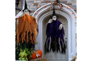 CHIMOO Halloween Decorazioni da Appendere Horror Giardino,105*80cm Scheletro Volante Ghost Fantasma di Halloween Grim Reaper, per Cortile Bar Interno All'aperto