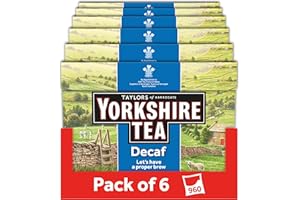 Yorkshire Tea Decaf, 6 Boxes of 160 Tea Bags (Total 960 Tea Bags)