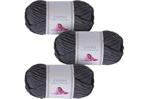 Utopia Crafts Filato Grosso in Ciniglia per Uncinetto e Ferri - Gomitolo da 100 g - 60 m - Steel Grey - Filo Chunky Morbido e Facile da Lavorare - Lavabile in Lavatrice - Confezione da 3