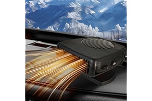 BNOYONERAS Chauffage Portable pour Voiture 12 V 150 W Désembueur De Voiture Pare-Brise avec Base Rotative à 360° avec Poignée pour Désembuage et Dégivrage de Pare-Brise de Voiture