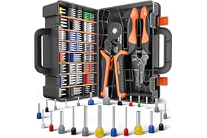 SOMELINE® Pince à sertir, avec 24 Tailles de Cosses Electriques à Sertir, 0,25-6mm² Pince à Sertir Cosse Electrique Hexagonales avec Pince à Dénuder, Pince à Sertir les Cosses de Fils