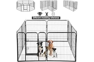 SUPTMAX UnderDog Extra Heavy Duty Puppy Play Pen 8 x Panel Playpen Indoor/Outdoor Dog ? Puppy Whelping Pen Pens 3 Sizes in this add EXTRA TALL (Medium)