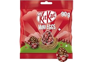 KIT KAT NESTLÉ KITKAT Mini Eggs, małe jajka czekoladowe z mlecznej czekolady z kremowym wypełnieniem i kostkami, 1 opakowanie (1 x 90 g)