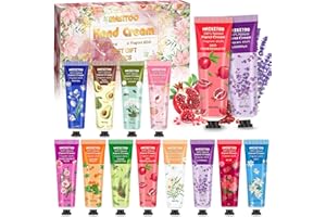 ZHHGOO 12 Pezzi Crema Mani Set, Mini Set di Crema per le Mani,Crema Idratante, Nutriente e Riparare Mani Secche, Crema Mani Regalo Natale, Set Regalo Crema Mani per Compleanno, Natale, Anniversario