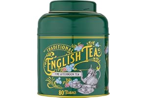 New English Teas Vintage viktoriansk flaska grönt te caddie med 80 engelsk eftermiddag tepåsar