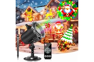 Christmas Decorations,Segotendy Christmas Projector Lights Outdoor,64 Patterns LED Xmas Projector Outside Indoor,Waterproof Snowflake Projection Light with Remote Control for New Year Eve Party Garden