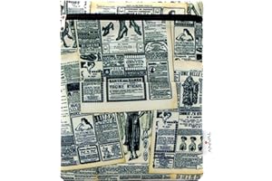 ANVAL Funda para libro, Impermeable, con cremallera, bolsillo exterior - Protección para libros, Adaptable a cualquier grosor, Funda libro papel - Forro libro tela estampada (137)