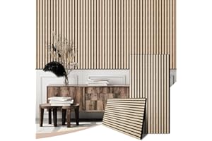 JSSZWYP AKK-STAVE 3D Akustikpaneele Wandpaneele Holzoptik 120x60cm 2er Set - schallabsorbierend mit Filzuntergrund, für Wohnzimmer Büro Schlafzimmer (13# Klassik Eiche)