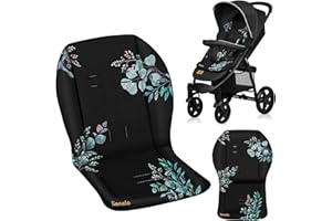 lionelo SEATLINER Matelas Universel pour Poussette, Tissu Imperméable Réversible, Compatible avec la Plupart des Poussettes, Insert Doux pour Poussette Bébé