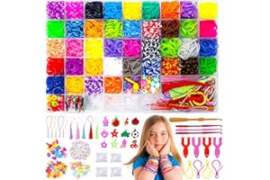 HMEUEST 3500+ Loom Bands, 40 Colors Loom Bands Kit with Clips Charms Beads and Accessories, Loombands for DIY Friendship Bracelet Making Kits, Craft Kits, Birthday Gift for Kids Boys Girls Age 3 4 5 6 7
