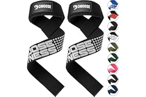 DMoose Fitness Correas de muñeca (par), Ajuste de Bucle Acolchado, Costura Reforzada, Soporte Antideslizante, asegura su Agarre maximizando el Levantamiento de Pesas
