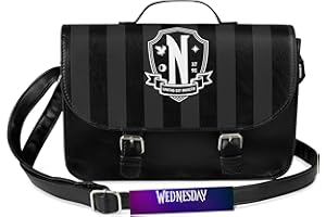 Wednesday Cross Body Bag for Girls Teens, Satchel Shoulder Handbag with Adjustable Strap Travel Shopping, Gothic Gifts for Her