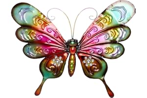 Christmas Concepts® 44cm (17'') Colourful Jewelled Metal Butterfly Wall Art Sculpture- Indoor/Outdoor Garden Decoration