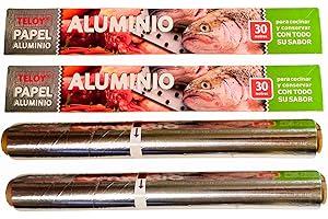 ESTHELAR SELECT Papel Aluminio Cocina Profesional 60 m x 29 cm (2x30 m) – Rollo Extra-Resistente, Fácil de Cortar y Maleable – Para Conservación, Horno, Barbacoa y Peluquería – Rollo con Estuche y Cortador Integrado