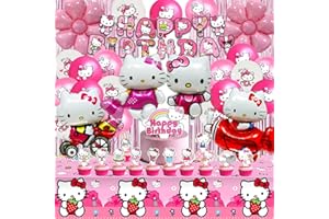 RUENIE Decorazioni Compleanno Kitty - Palloncini, Addobbi, Tovaglia, Decorazioni Torta, Deco Festa Tema
