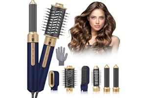 Aoykkii 6 IN 1 Air Styler Set Spazzola Asciugacapelli & Air Styler ad alta velocità,Spazzola Ad Aria Calda,Asciugatura rapida, Spazzola modellante ad aria per capelli ricci, volumizzante, lisciante