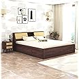 T.G. FURNITURE Solid Sheesham Wood King Size Bed with Headboard and Box Storage for Living Room Bedroom Home Wooden King Size Bed Cot Palang (Walnut Finish)