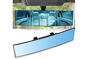 SAULMANN Auto Weitwinkel Auto Panorama Rückspiegel, [308 x 78mm] Universal zum Aufstecken, Blendschutz Auto Innenspiegel, gute Lösung für toten Winkel, für Autos, SUVs, LKWs (Blau)