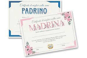 GHIBLI Certificato di miglior scelta come MADRINA e PADRINO. Vuoi essere la mia madrina e il mio padrino. Idea regalo battesimo bimbo bimba. Personalizzato compilando con nome data firma. Sorpresa originale.