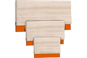 ‎BELLE VOUS Belle Vous Siebdruck Rakel (3 STK) - Rakel Set in 3 Größen - Gummi Schaber Rakel mit Bequemem Holzgriff - DIY Kunst & Basteln, Seiden Schablone, Diafilm, Folienrakel, Abdeckband & Fenster Abzieher