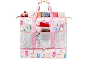 Kimwadalh Borsa Spiaggia Borsa da Bagno Spiaggia Donna Borsa Mare Borsone da Viaggio Borsa a Tracolla per Shopping Borsa da Spalla,Tote Bag da Spiaggia