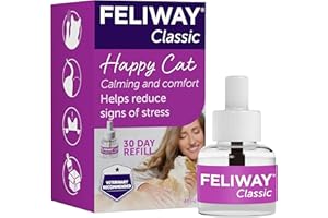 FELIWAY Classic 30 Day Cat Calming Odourless Refill for Pheromone Diffuser, 48ml - Helps Solve Common Signs of Stress in Cats & Kittens, Veterinary Recommended, Drug-free, Clinically Proven
