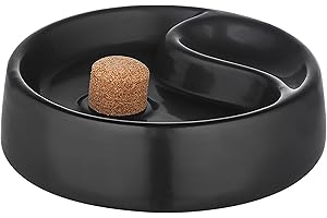 GERMANUS Cenere per pipa con battiscopa e ripiano per pipa in ceramica, colore nero