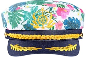 SOIMISS Yacht Hut Mütze Seemann Hüte Stickerei Matrosen Kapitänsmütze Marine Admiral Kostüm Mütze Für Damen Herren Erwachsene (Weiß)