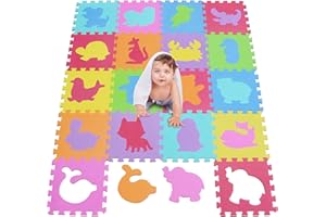 MSHEN Puzle para Niños | Puzle de Suelo de Goma en Espuma EVA Animal- 18 Piezas Alfombra de Juego para bebé Esterilla de Rompecabezas Aprox 1,62 m2-5556g3009