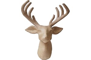 COUNTRY LOVE CRAFTS PAPIER MACHE Country Love Crafts Reindeer Head Papier Mache, Beige