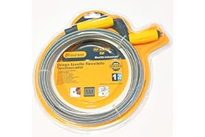 Herran Sonda Sturalavandino a Spirale 5 Metri, Draga Lavello Fressibile- Sturatubi a Molla 5mt per Scarichi, Lavandini e Docce Ostruite e Intasate