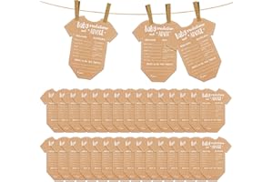GEU 30 Pcs Baby Prediction Cards Baby Shower Party Gifts Cards for Baby Shower Games Advice New Parents Gender Reveal Party Celebrations Decorations