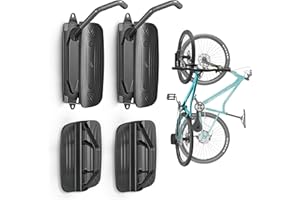 monTEK 2 Pack Bicycle Swivel Wall Mount - Space Saving Vertical Bike Rack, Heavy Duty Storage Hook Holds Up to 30KG, Easy to Install