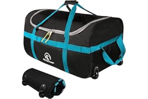 REDCAMP Reisetasche mit Rollen, 85 l, groß, faltbar, Reisetasche mit Rollen