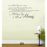 Bon Jovi Always Song Music Lyrics Love Wall Art Sticker (Black, Large 58cm H X 120CM W)