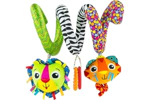 LAMAZE Activity Spiral Baby Pram Toy , Soft Baby Sensory Toy Ideal for Prams and Pushchairs , Suitable from 0 - 6 Months, Boys and Girls