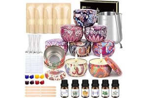 LUSTWIETA Candle Making Kit, Craft Kits For Adults Candle Wax Melts, Arts And Crafts, 480g Soy Wax, 100 Candle Wicks, 8 Colour Dyes, Stickers, 500ml Beeswax Melting Pot, 9 Empty Candle Teen Girl Gifts