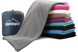 ‎GIPFELSPORT gipfelsport Mikrofaser Fleece Decke mit Schlafsackfunktion I Größe 185 x 150cm, ca. 690 g I Microfaser Camping Deckenschlafsack I leicht, klein, rechteckig