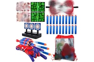 HEARTSKING Web Shooter, 34 Stück Web Shooters for Kids Gloves Eye Mask Launcher Toys Target Bullets Luminous Tattoos Drawstring Bag Interactive Fun Christmas Carnival Cosplay Gift for Boy Kids age 3-14