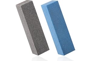 BOXOB 2pcs Gummy Rubber Abrasive Stones, Snowboard Ski Stone Edge Grinding Rubber Block Stone Ski Tuning Stones for Removing Burrs (Gray 60 Grit, Blue 240 Grit)