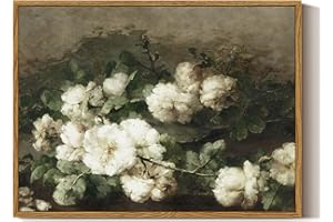 ARPEOTCY Leinwand Bilder mit Rahmen, Klein Vintage Wanddeko, Wandbilder Wohnzimmer Schlafzimmer Badezimmer Küche, Bauernhaus Zimmer Deko Aesthetic, Blumen kunstdrucke Painting, 40x30cm